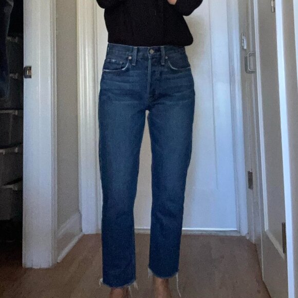 NOEND DENIM High Rise Straight Crop Jeans, Blue, 26 - Picture 3 of 15